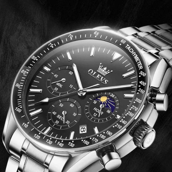 Olevs Montre Homme Chronographe Amiens | Noire