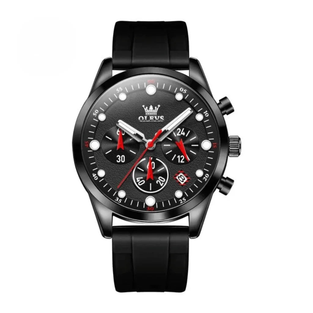 Olevs Montre Homme Sportive Marseille | Noire